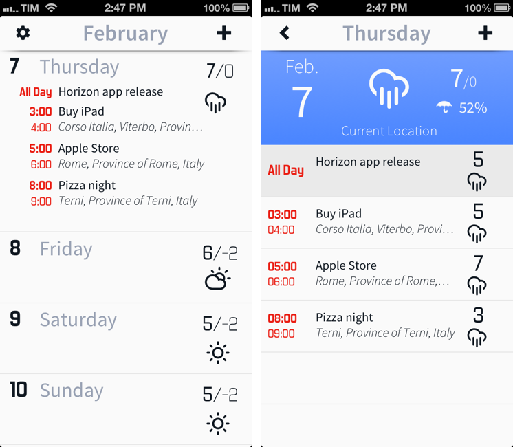 Horizon Integrates Weather With Your Calendar â Macstories